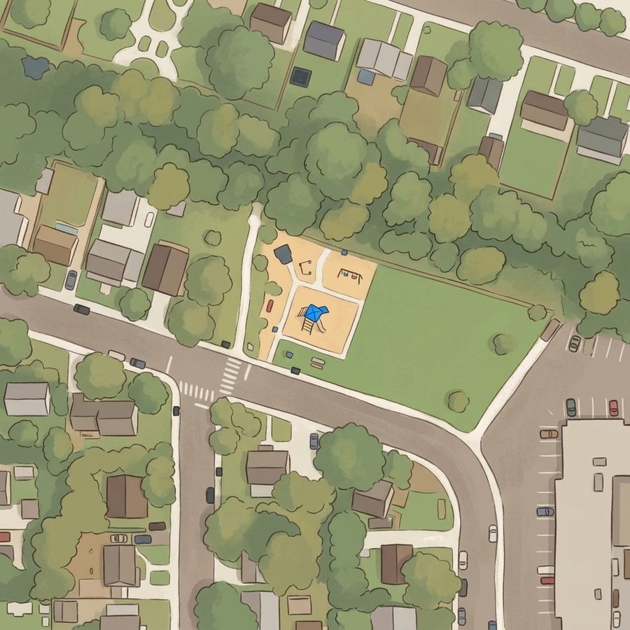 Illustrated map of Bobcat Park