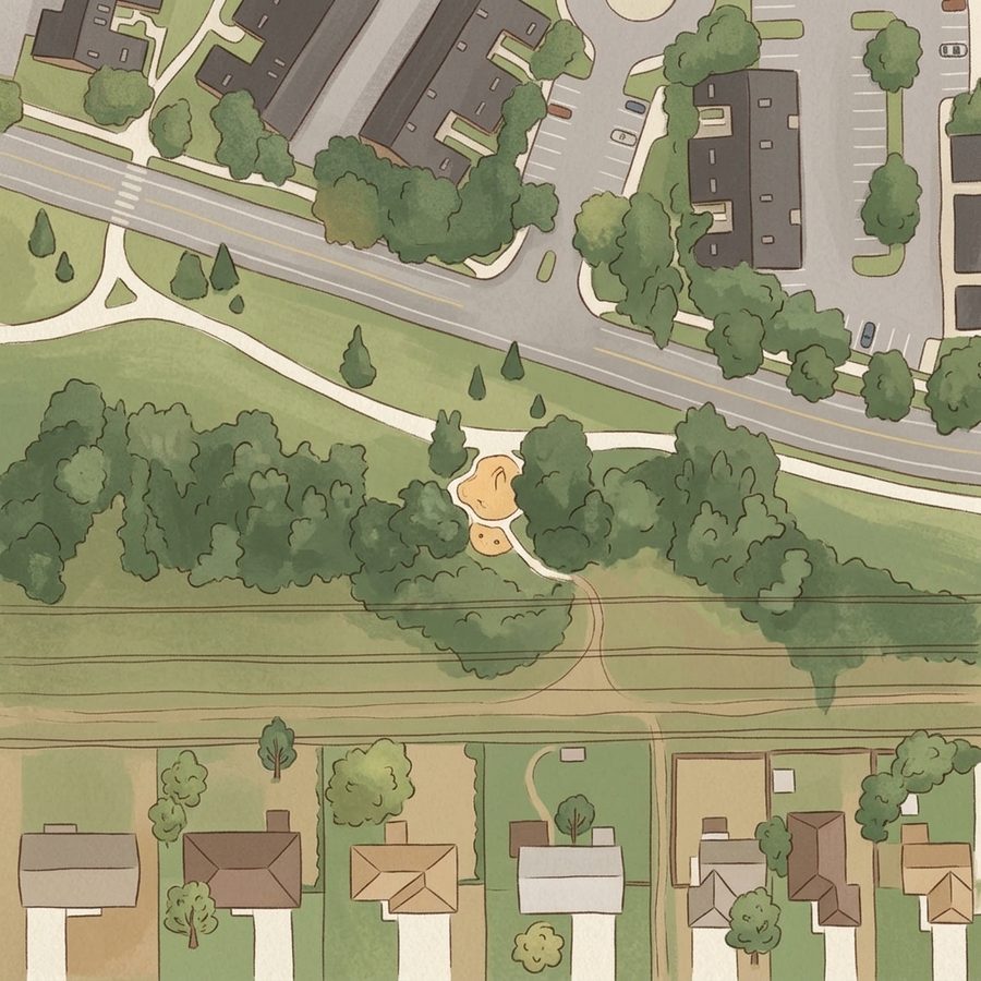 Illustrated map of Bonfils Stanton Park