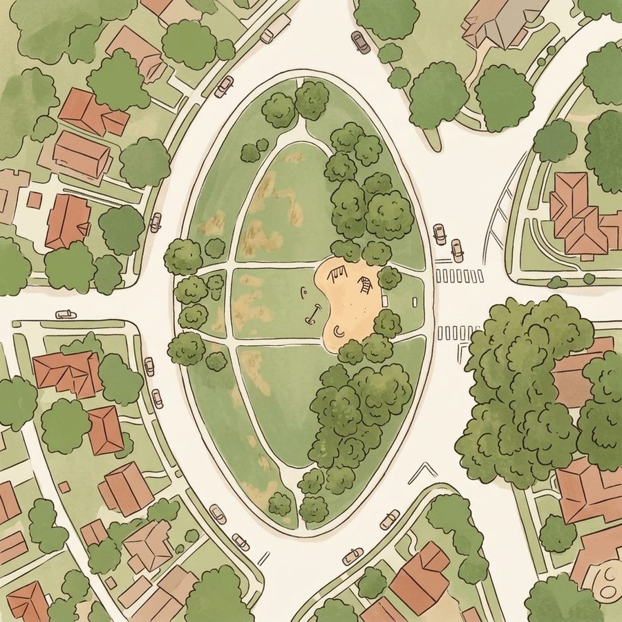 Illustrated map of Bonnie Brae Park