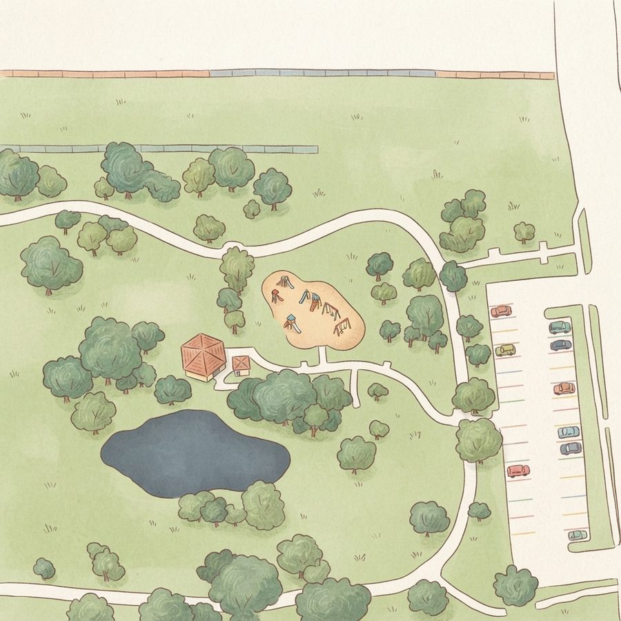 Illustrated map of Boone Road Park