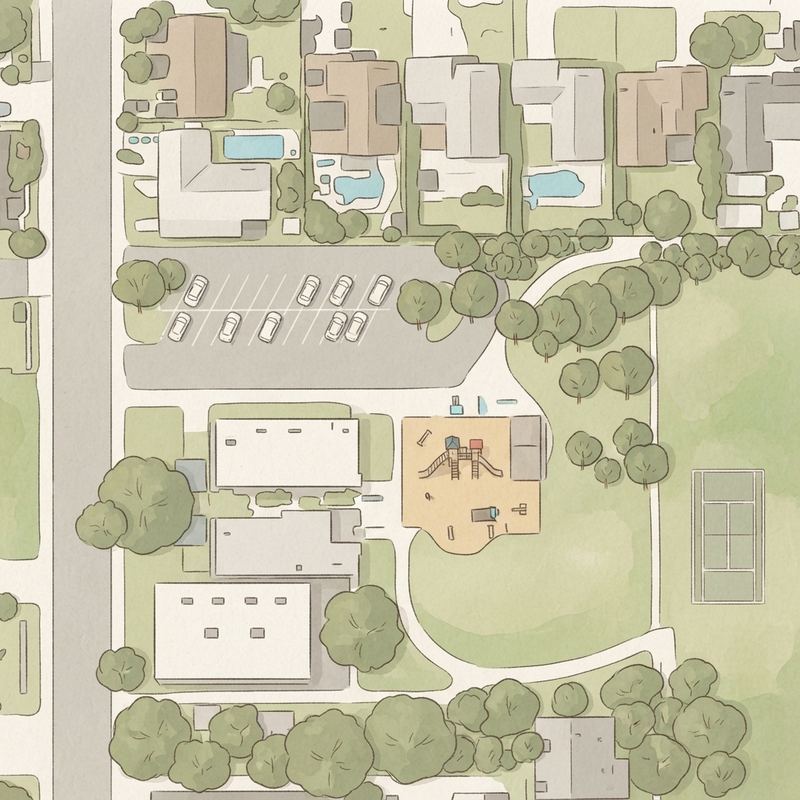 Illustrated map of Bostonia Park