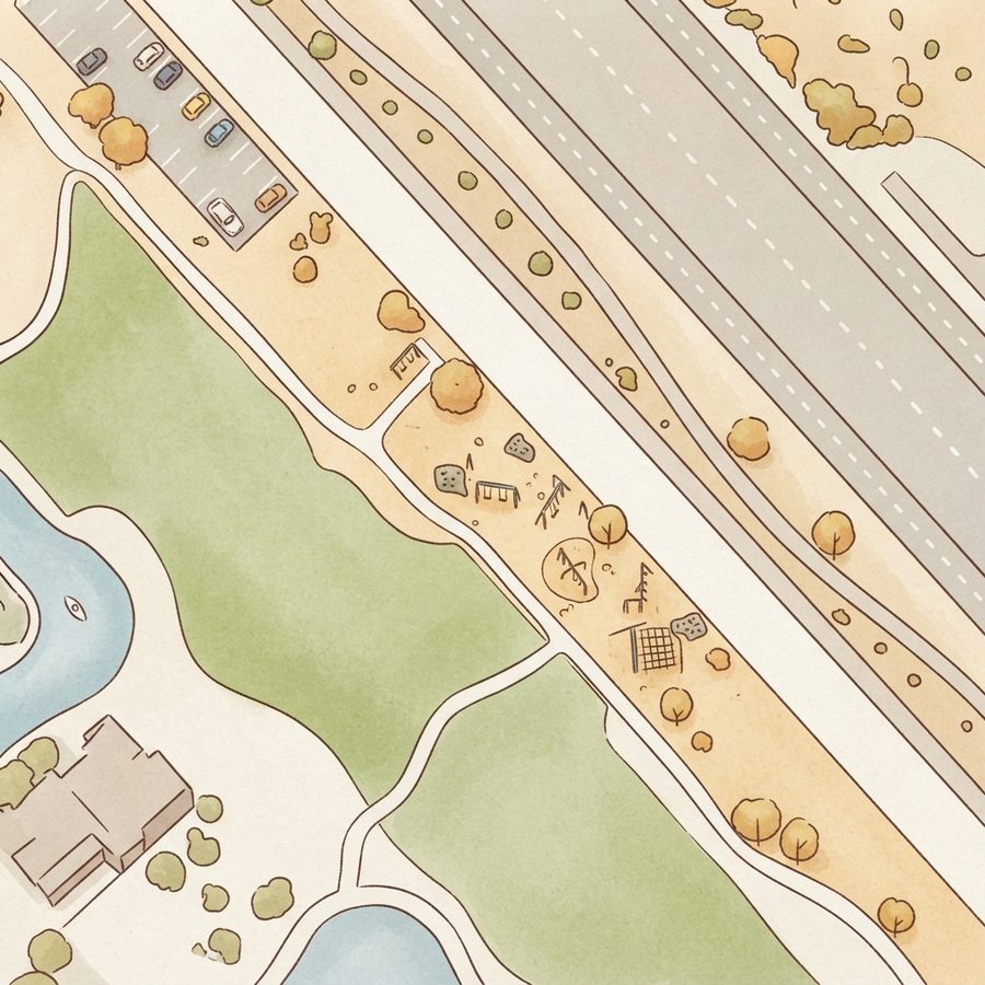 Illustrated map of Boulder Creek Park
