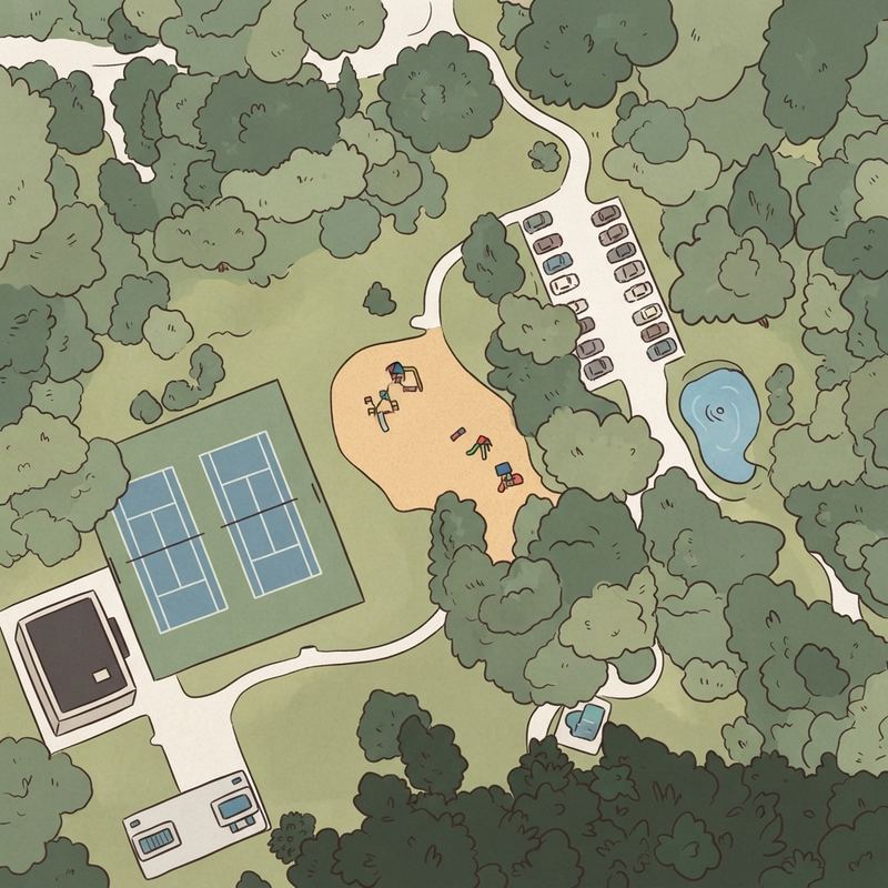 Illustrated map of Bouldercrest Park