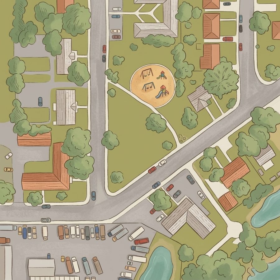 Illustrated map of Boyd's Crossing Park