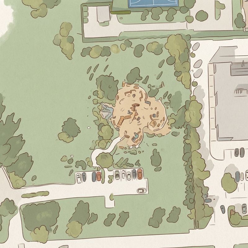 Illustrated map of Boystown Pineland County Park