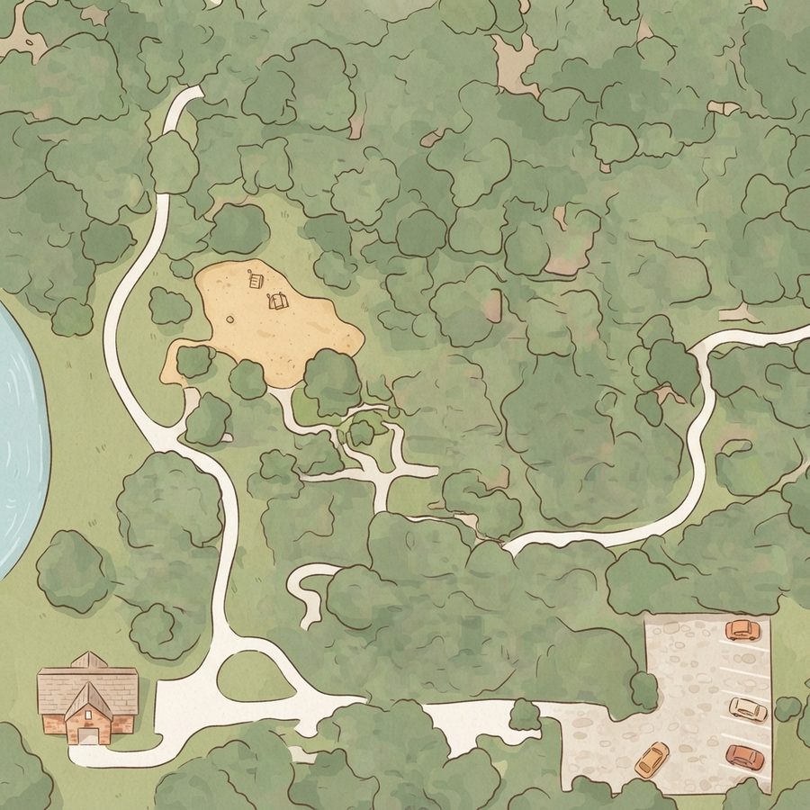 Illustrated map of Brackenridge Park