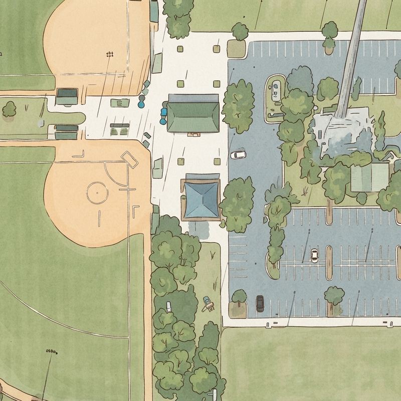 Illustrated map of Braddock Park Winter Garden Soccer