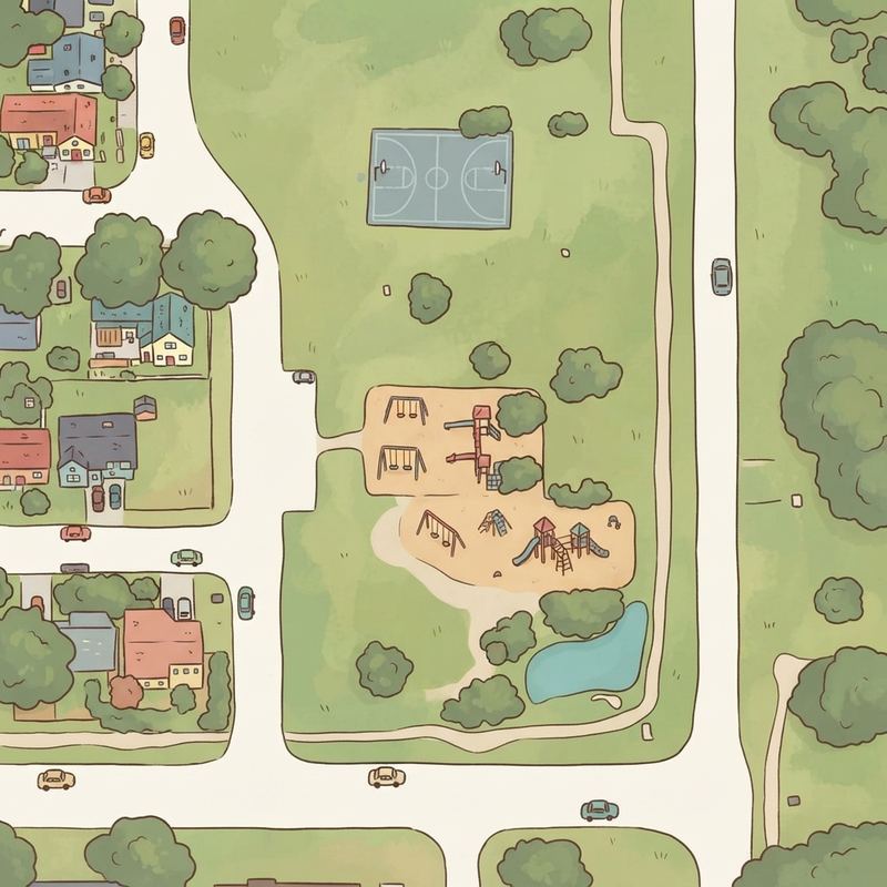 Illustrated map of Bradshaw Park