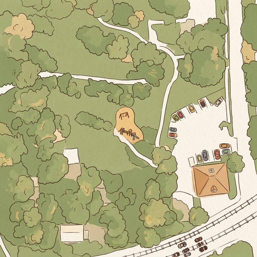 Illustrated map of Braeburn Glen Park