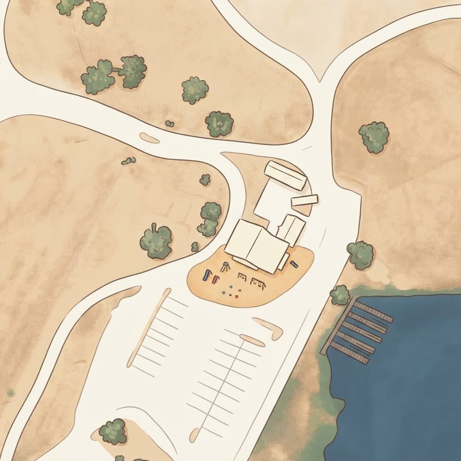 Illustrated map of Braunig Lake Park