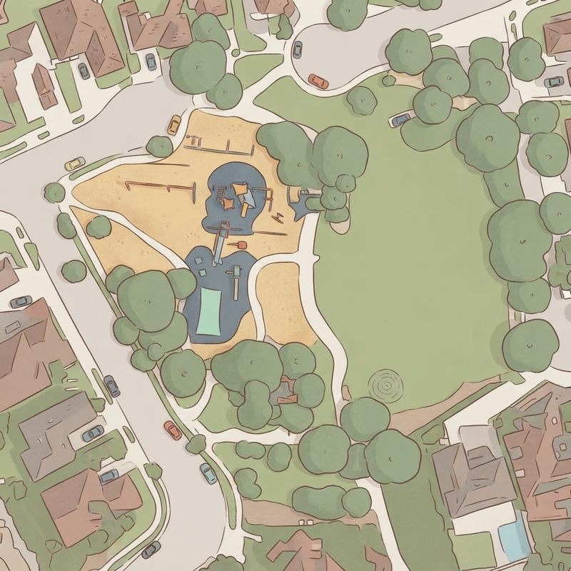 Illustrated map of Breezewood Park