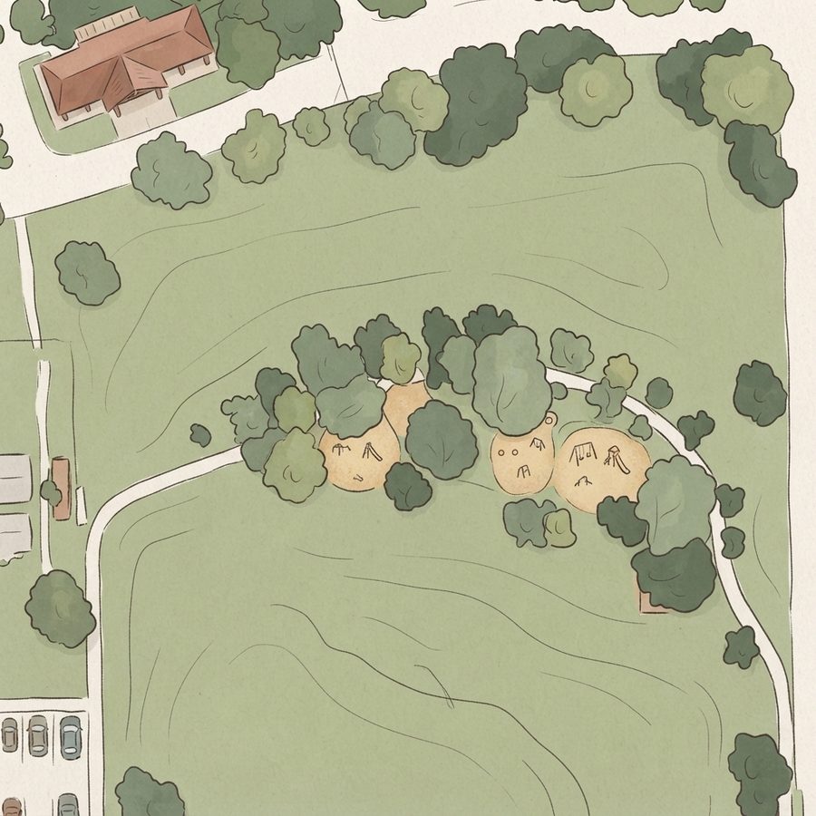 Illustrated map of Brentwood Park