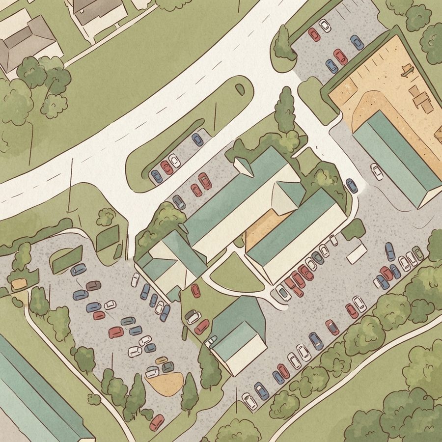 Illustrated map of Brentwood Parks & Recreation