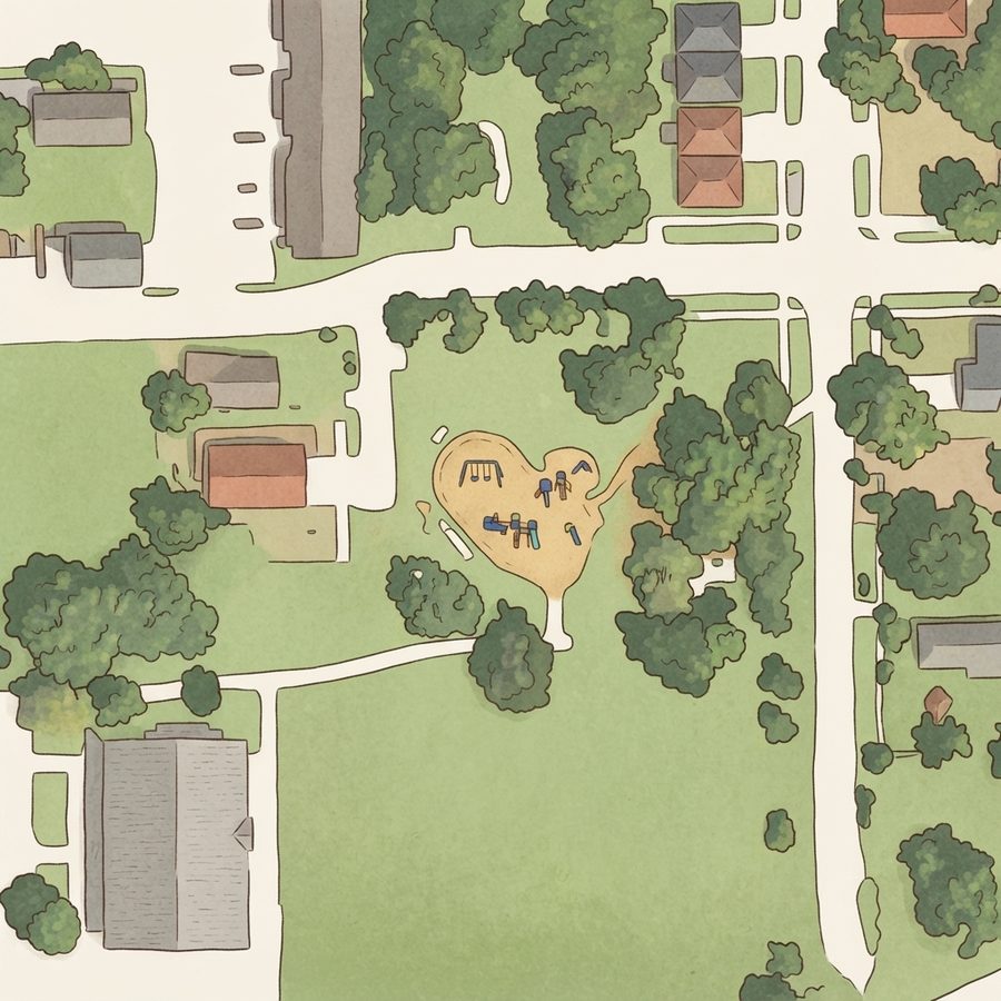 Illustrated map of Brewster Park