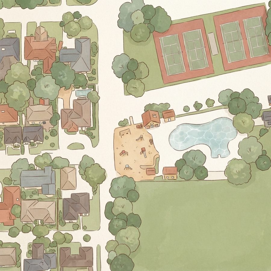 Illustrated map of Briargrove Park Center