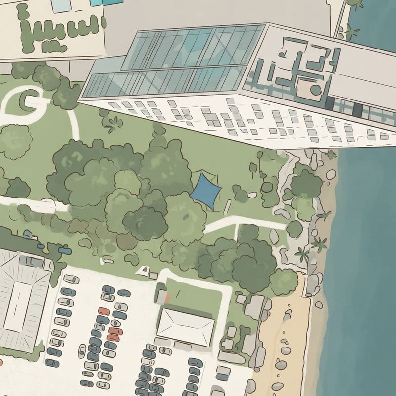 Illustrated map of Brickell Key Park