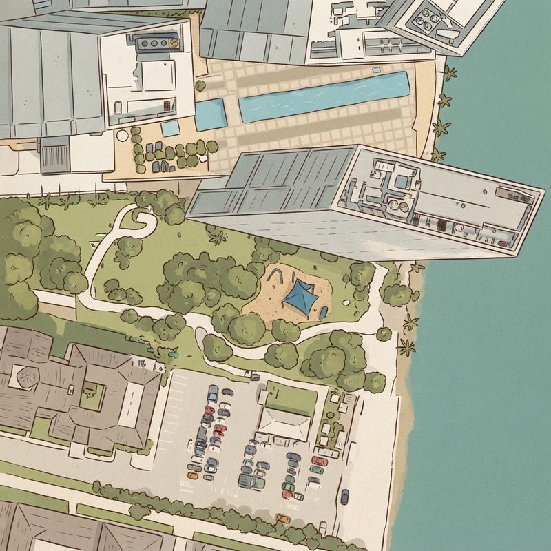 Illustrated map of Brickell Point playground