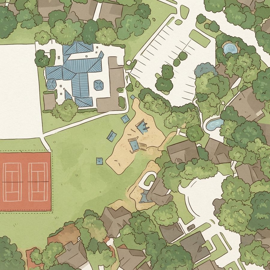 Illustrated map of Bridgestone Neighborhood Park