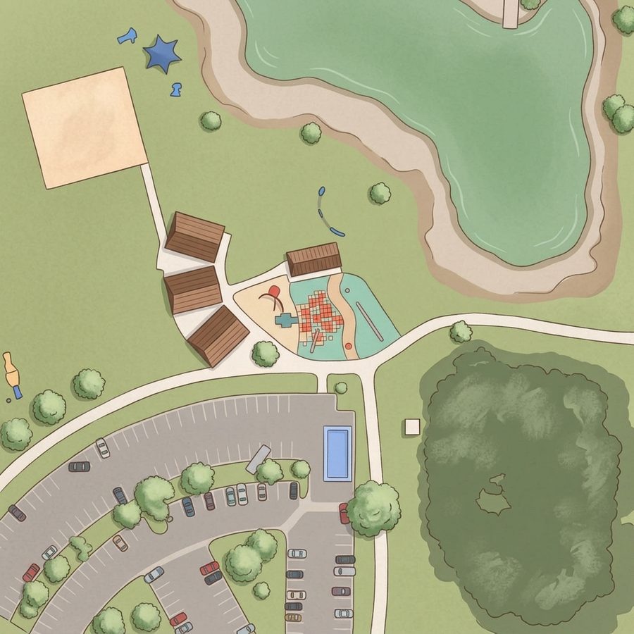 Illustrated map of Brighton Park