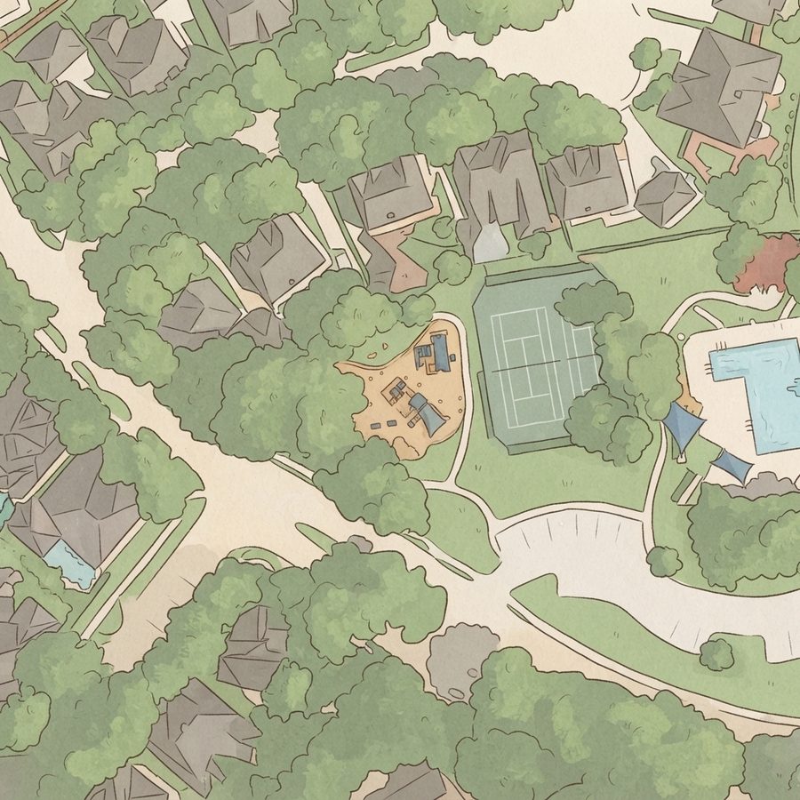 Illustrated map of Brightwater Park