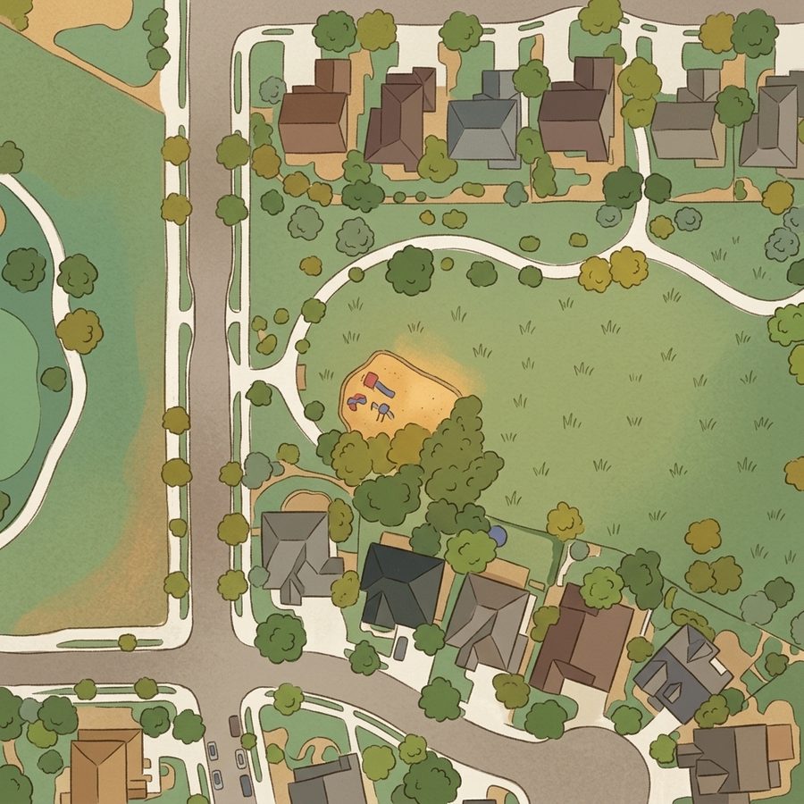 Illustrated map of Broadlands East Playground