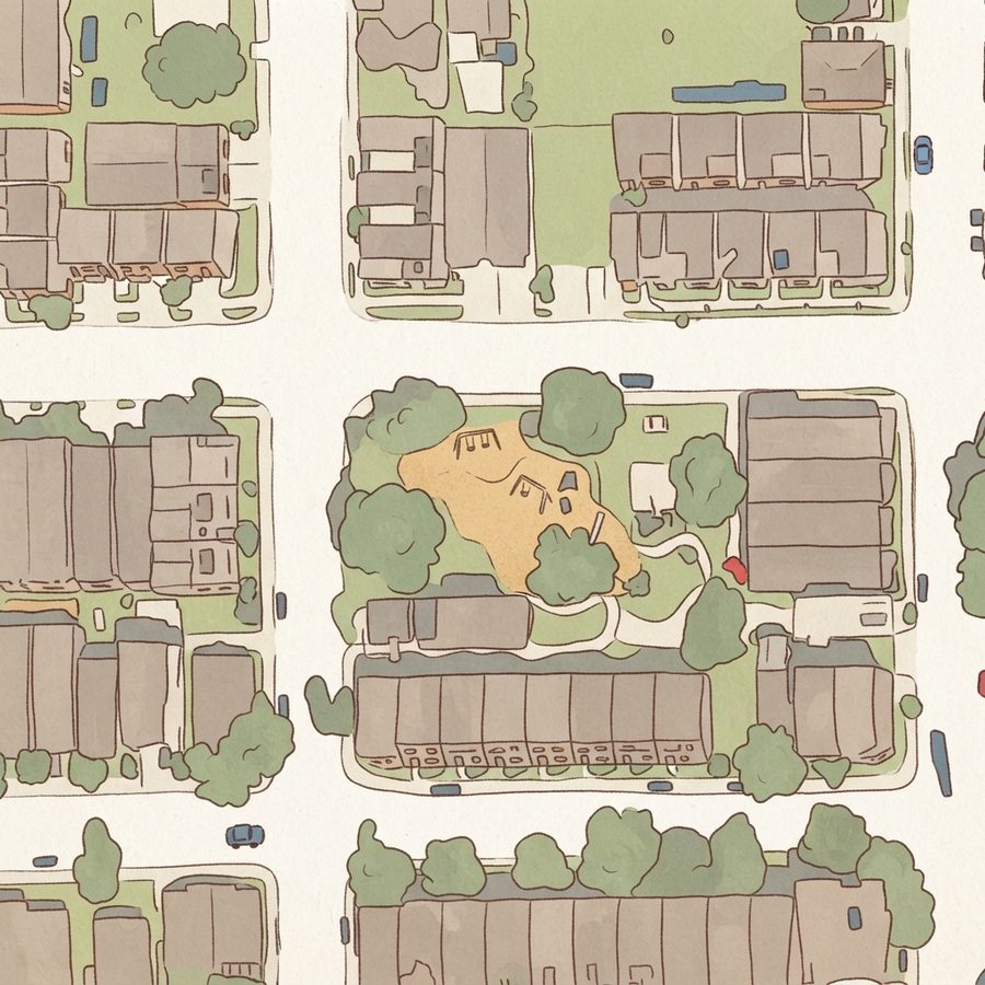 Illustrated map of Brock Park
