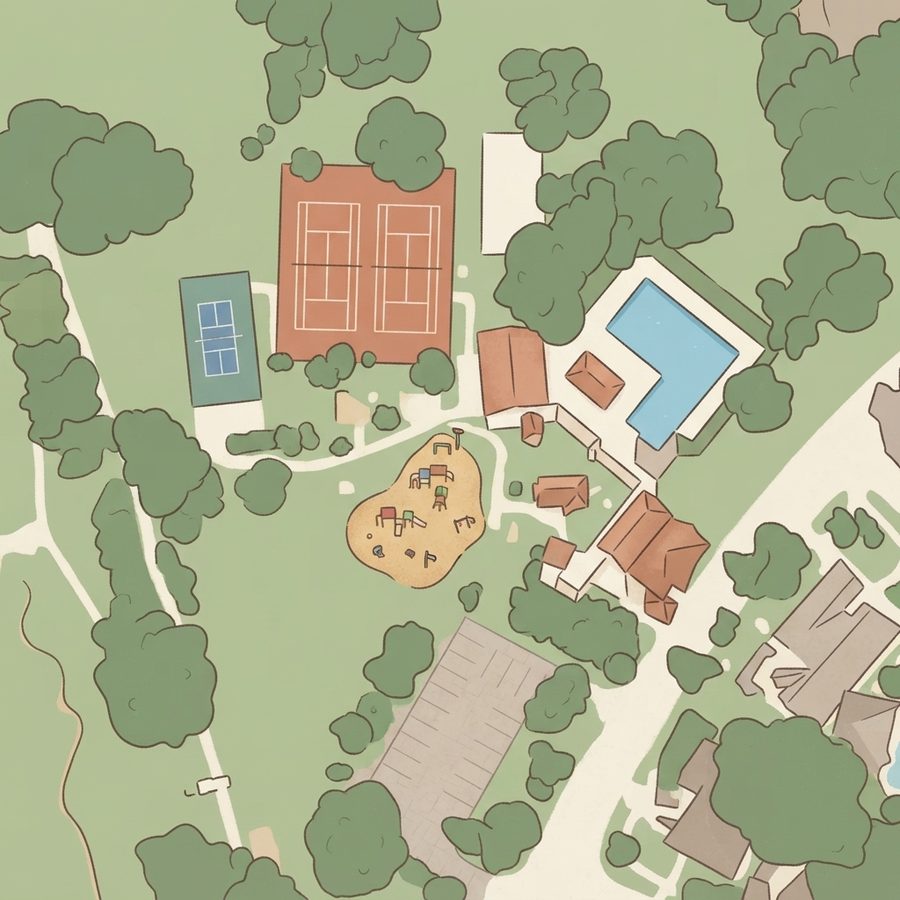 Illustrated map of Brook Forest Community Association Park