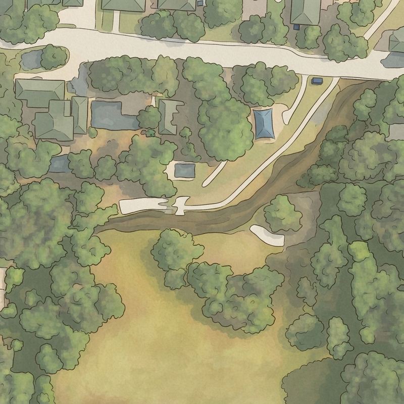 Illustrated map of Brook Hollow Park