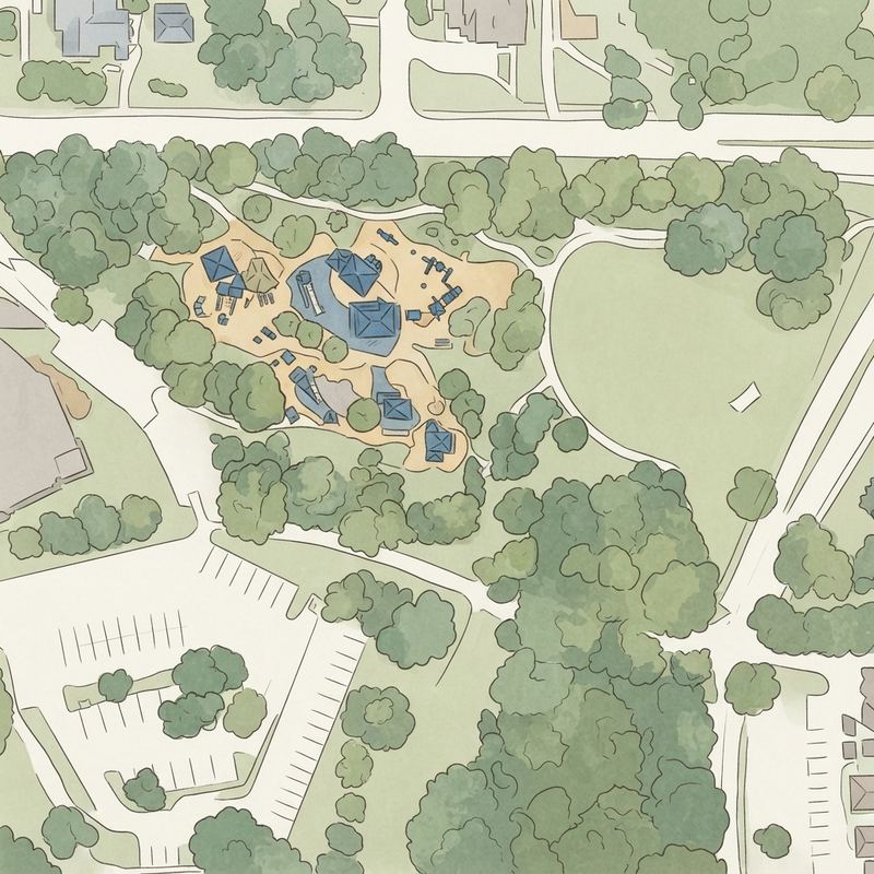 Illustrated map of Brook Run Park Playground