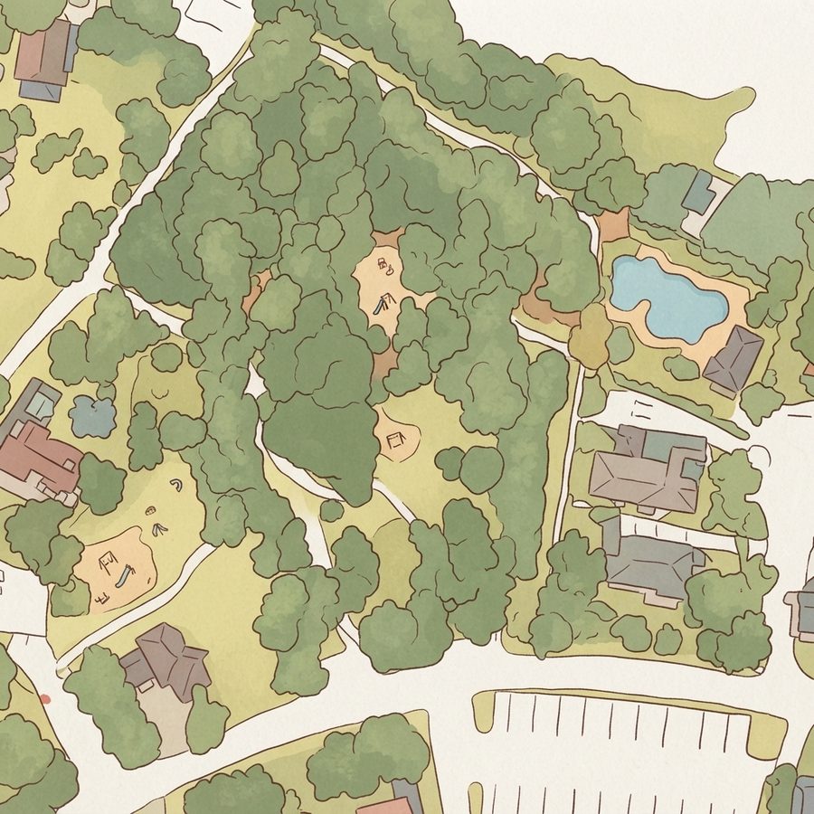 Illustrated map of Brook Shadow Park