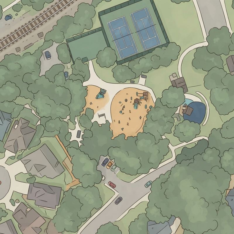 Illustrated map of Brookhaven Toy Park
