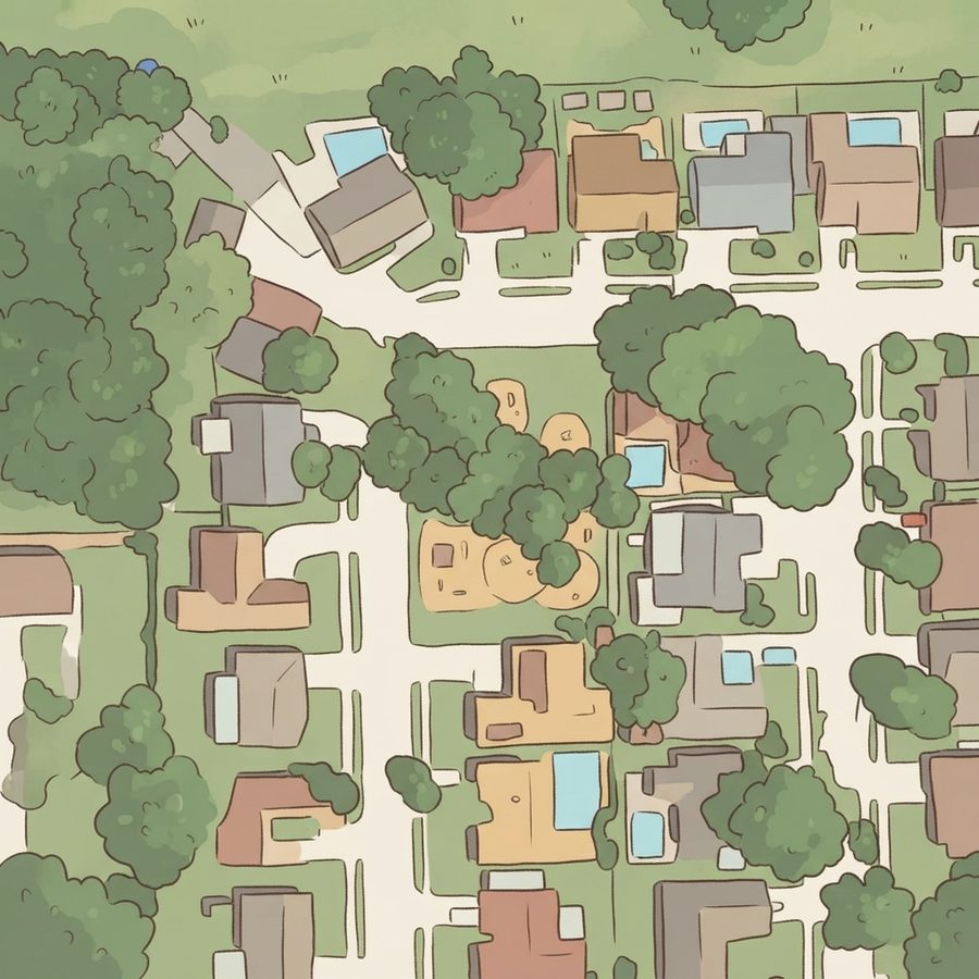 Illustrated map of Brookhollow Park