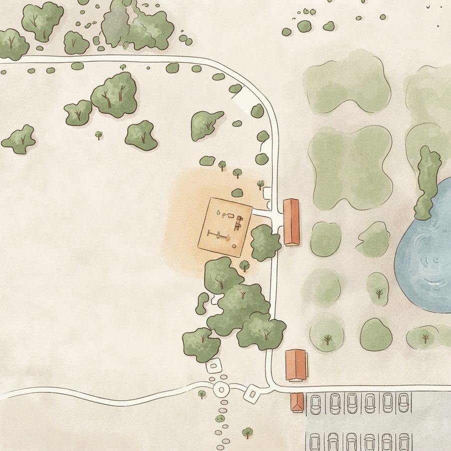 Illustrated map of Brooks Park