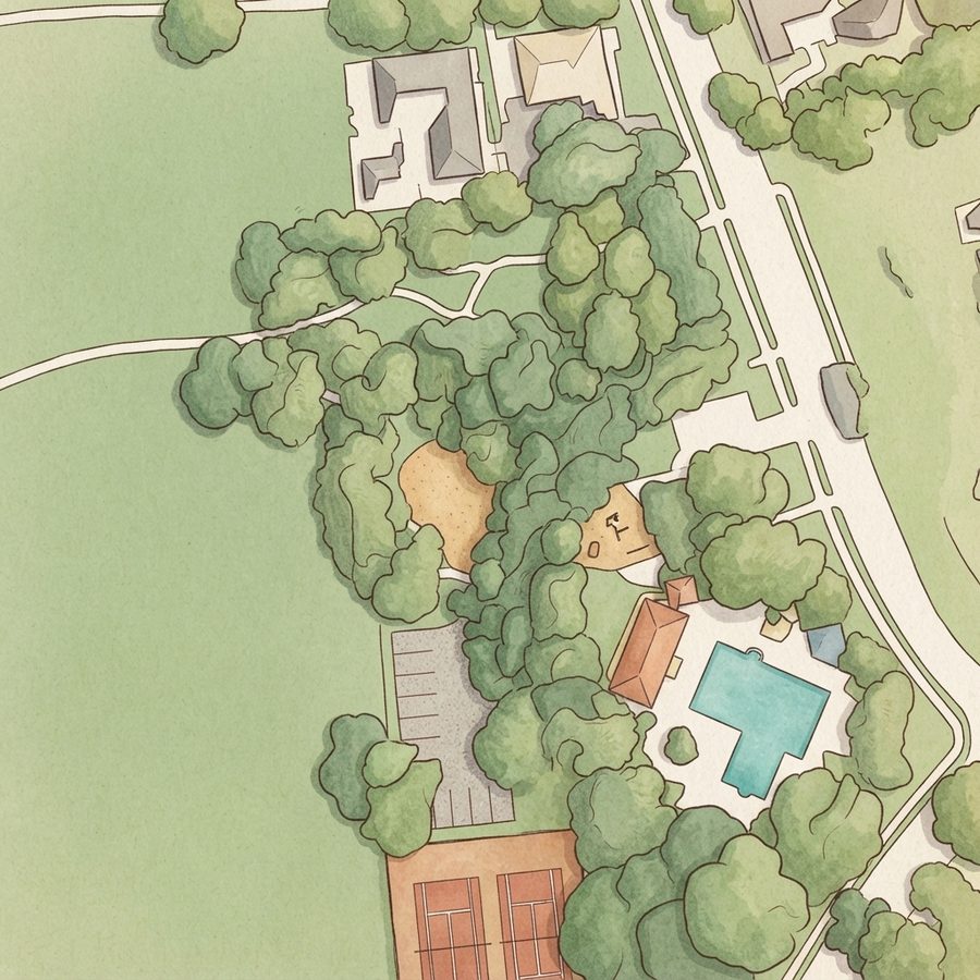 Illustrated map of Brookwood Park