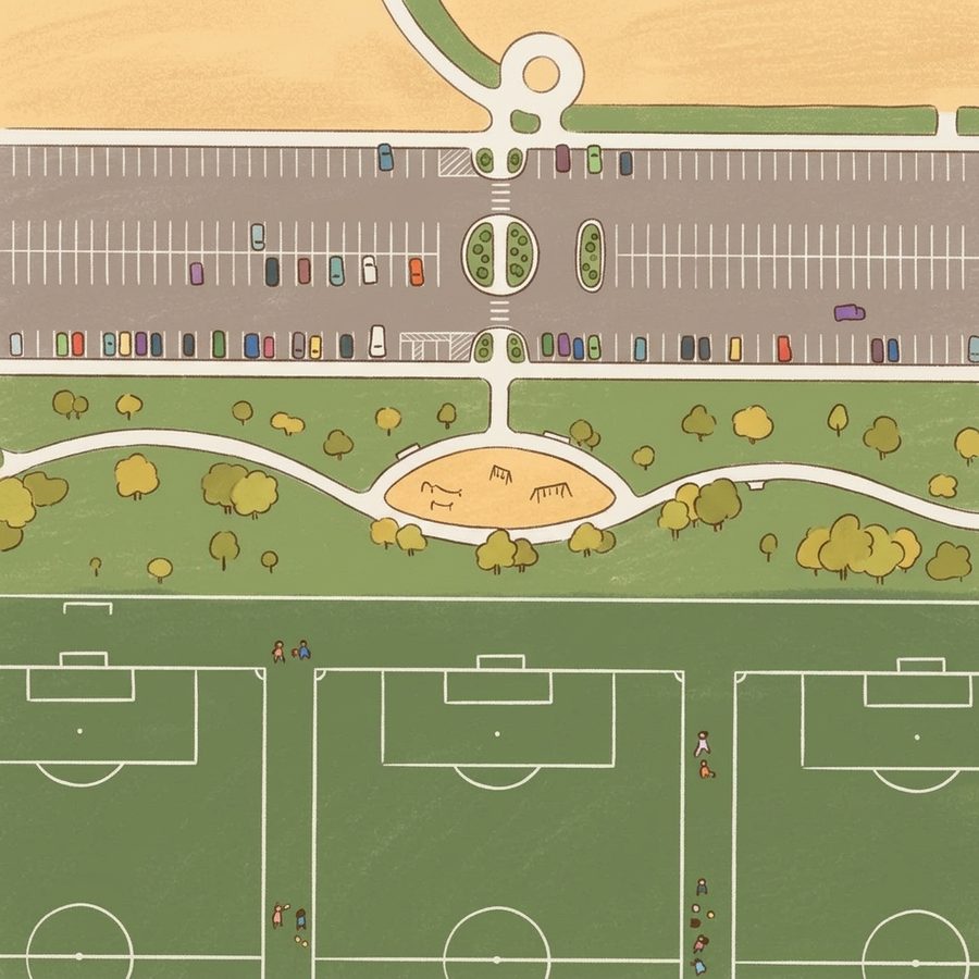 Illustrated map of Broomfield County Commons Park