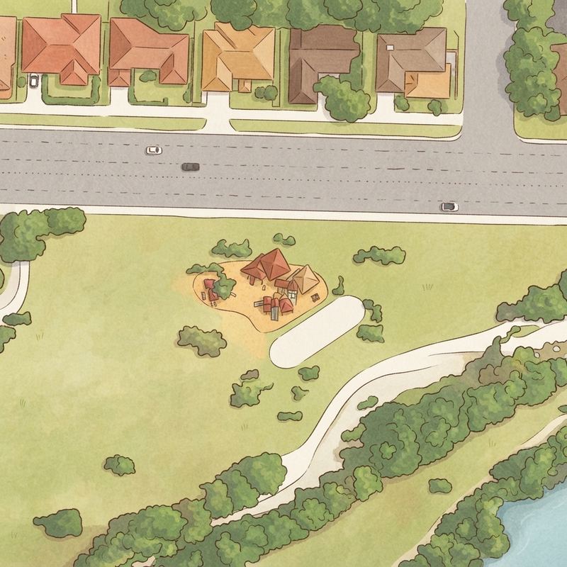 Illustrated map of Brownwood Park