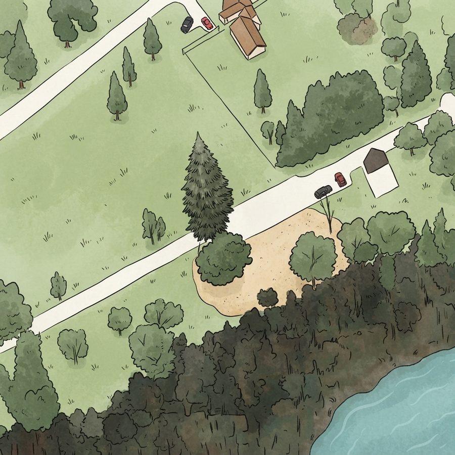 Illustrated map of Brush Creek Recreational Area