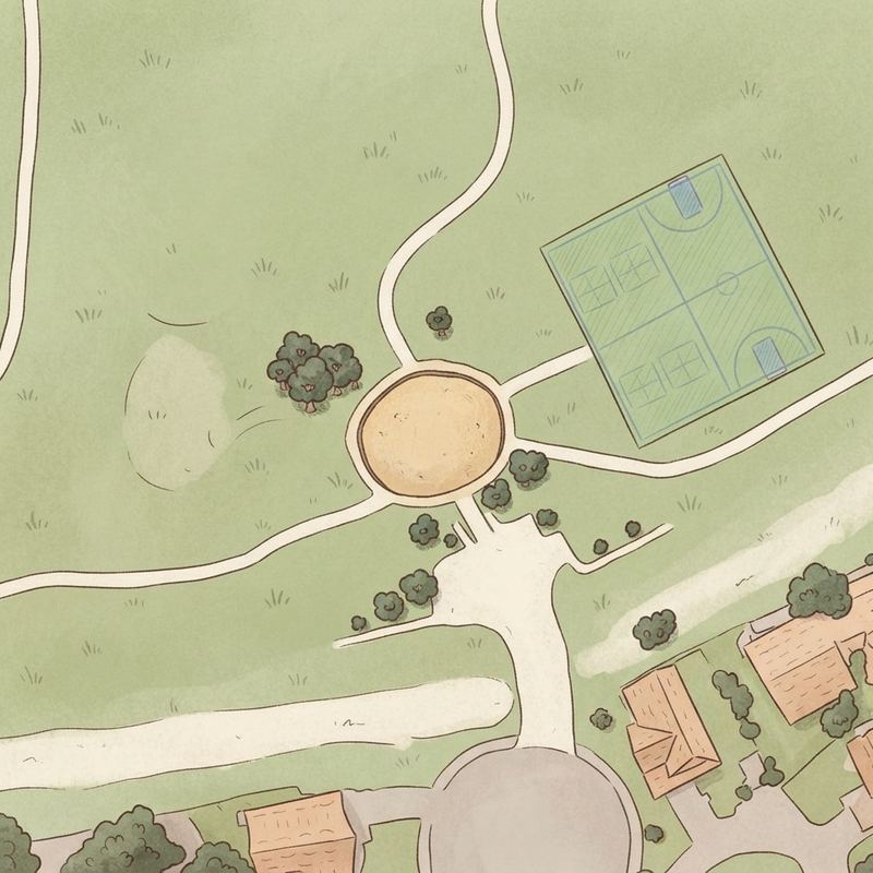 Illustrated map of Bruton Park