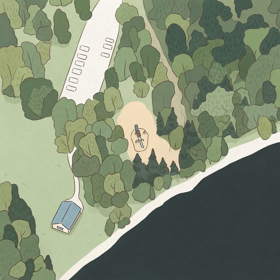 Illustrated map of Bryant Grove Recreation Area