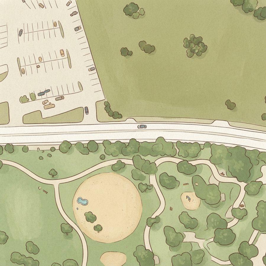 Illustrated map of Buckboard Park
