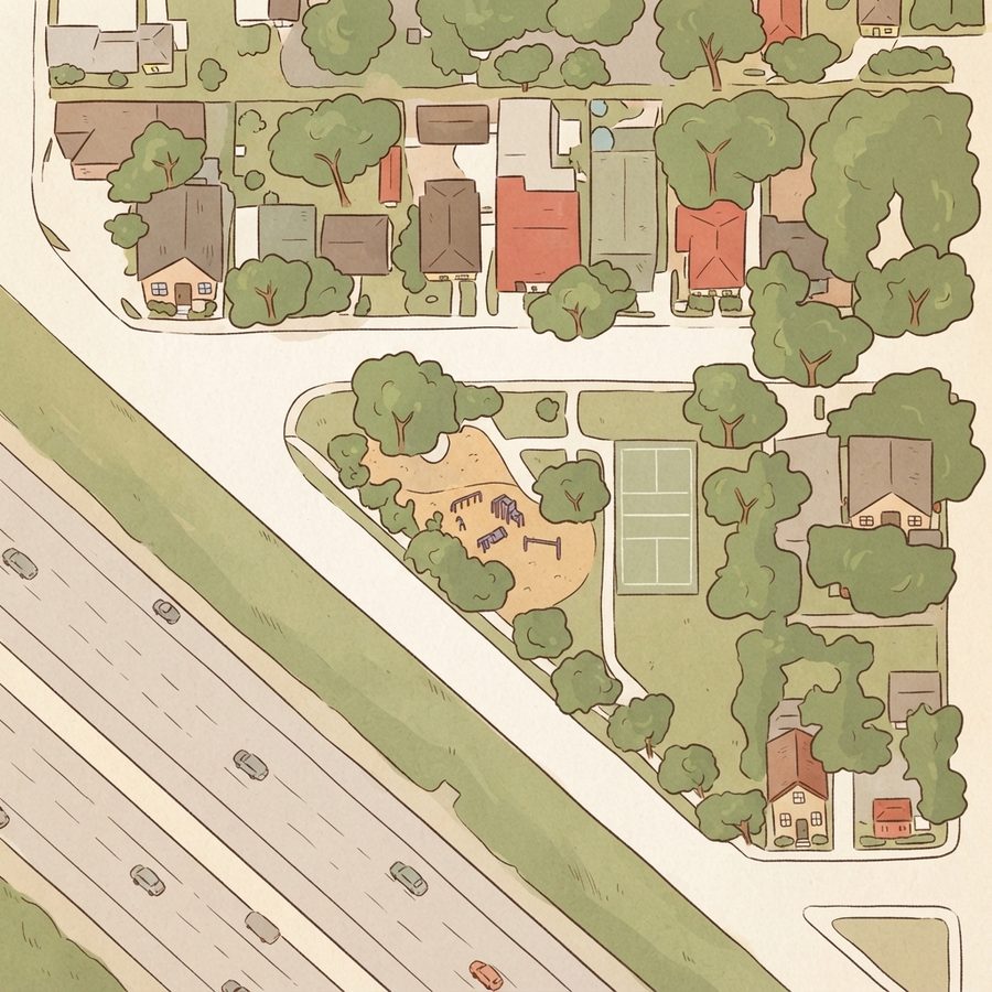 Illustrated map of Buckeye Park