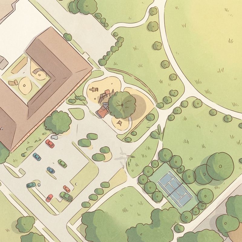 Illustrated map of Buckner (Samuell) Park