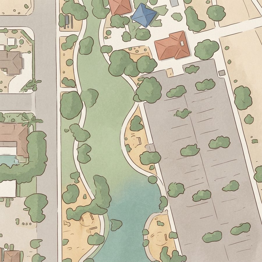 Illustrated map of Buckskin Basin Park
