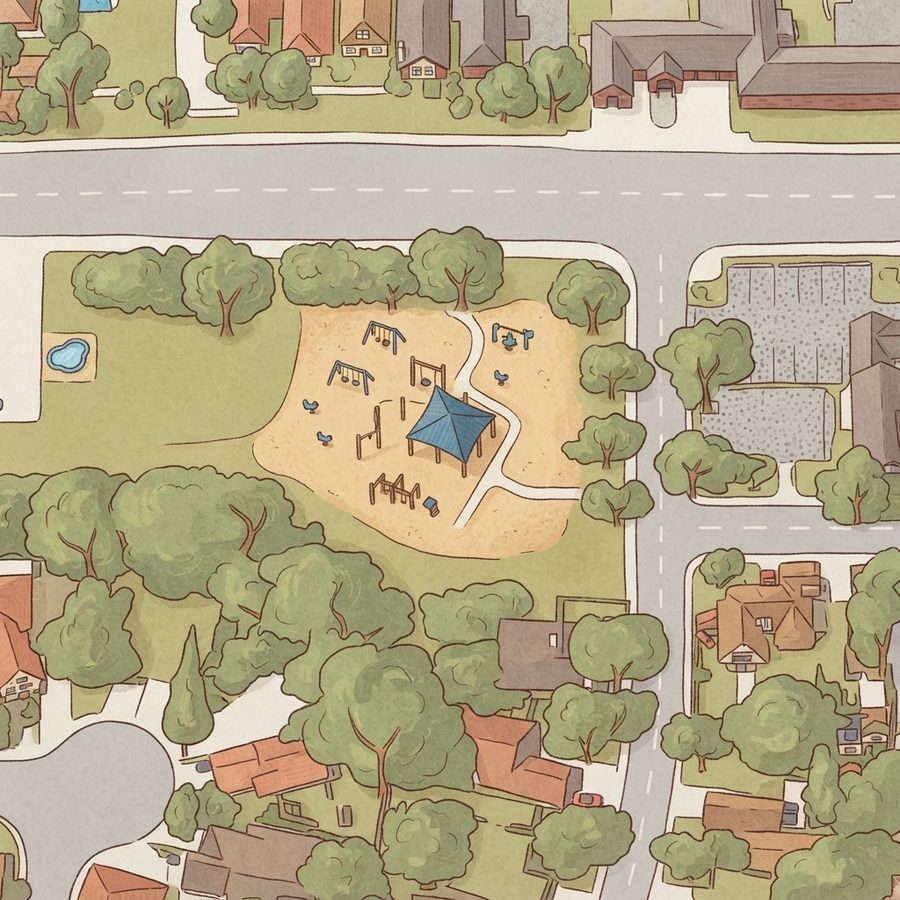 Illustrated map of Buddy Calk Trailhead