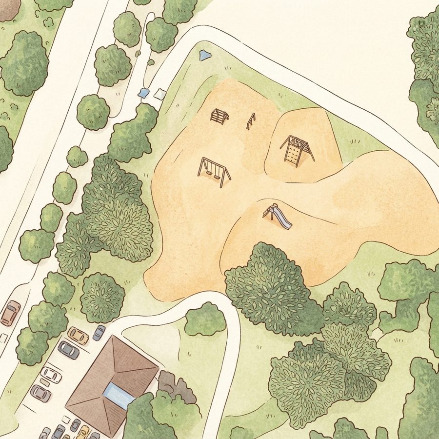Illustrated map of Buddy Carruth Playground for All Children