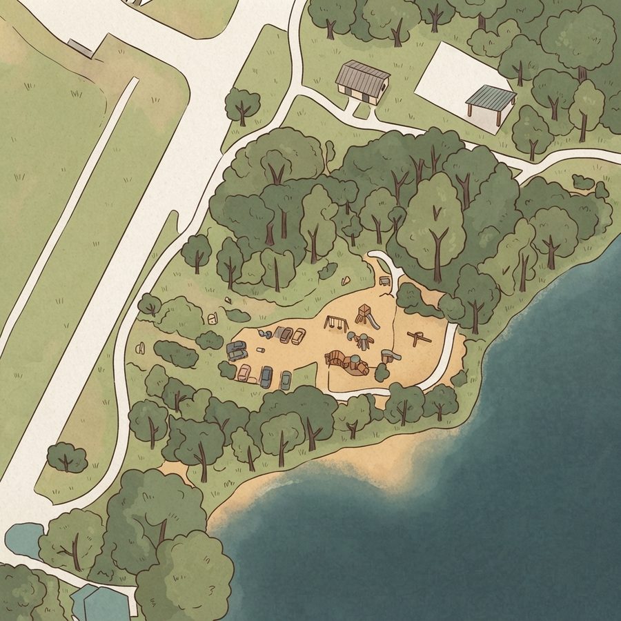 Illustrated map of Buffalo Run Park
