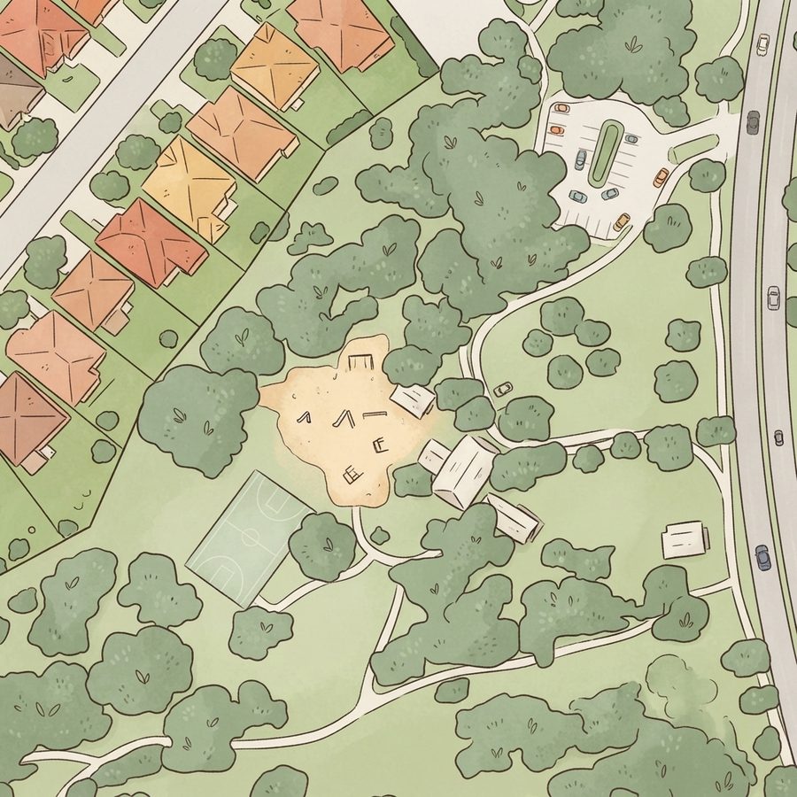 Illustrated map of Bulverde Village Community Park