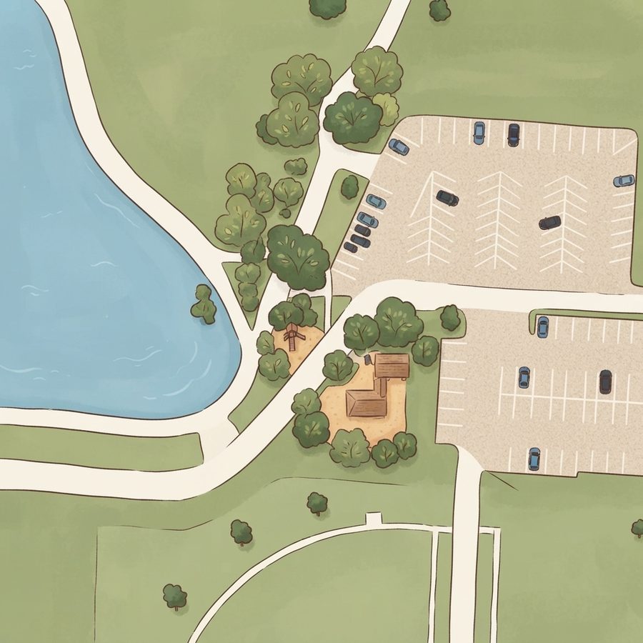 Illustrated map of Burke Crenshaw Park