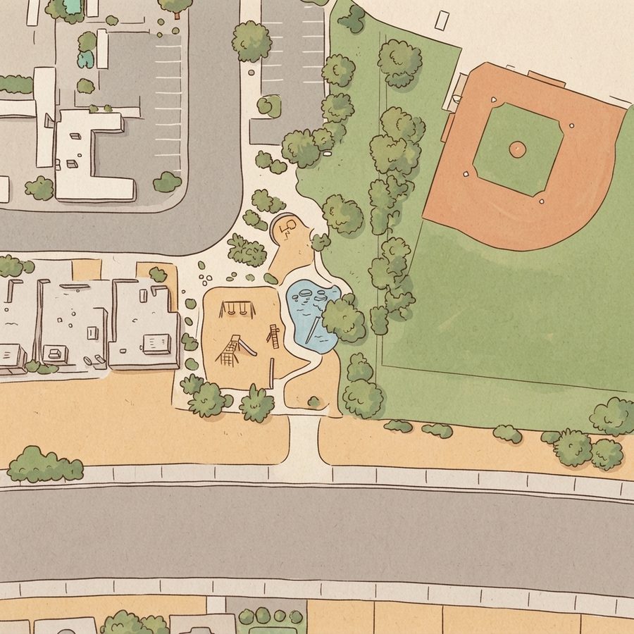 Illustrated map of Burkholder Park