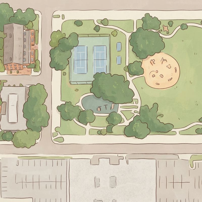 Illustrated map of Burleson Park